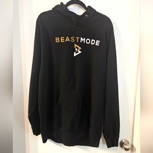 Beast Mode Black Hoodie 2XL Draw String Long Sleeve Cotton